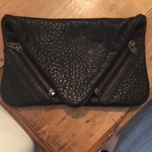 Alexander Wang black leather clutch